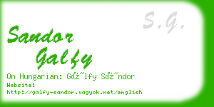 sandor galfy business card